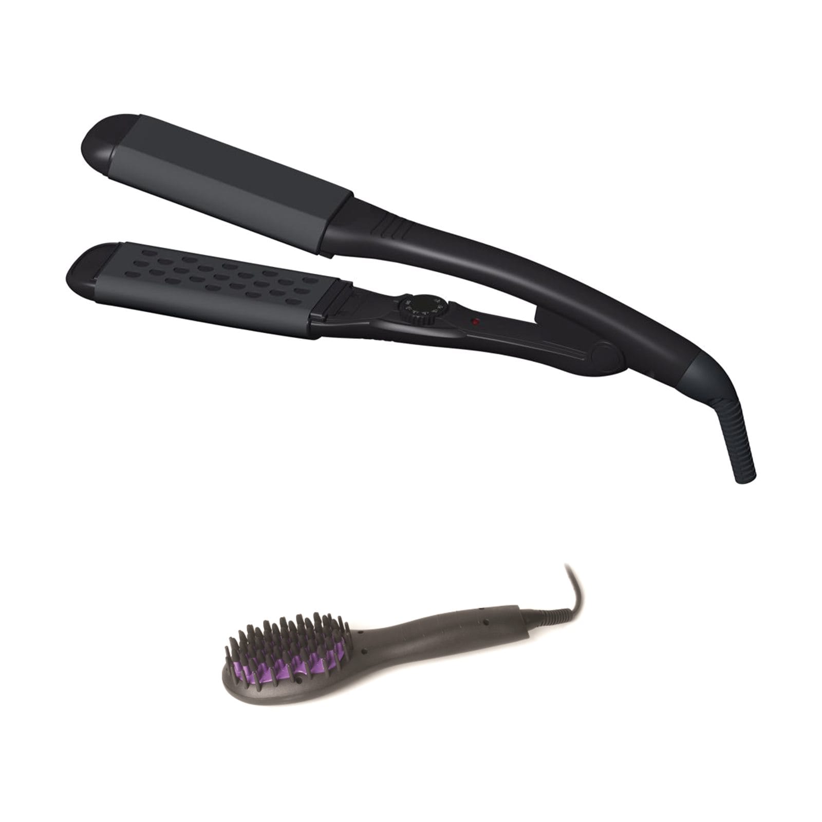 Complete Styling Set: the black Steam Magic Styling Iron with the Mini Magic Hot Brush